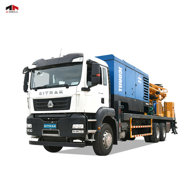 주문 SINOTRUCK 장착 된 깊은 물 우물 트럭 차시 공기 압축기로 통합 된 드릴링 리그 온라인 제조